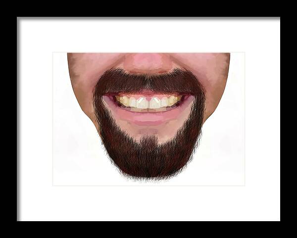 Face Framed Print featuring the drawing Goatee Facial Hair Male Novelty Face Mask by Joan Stratton