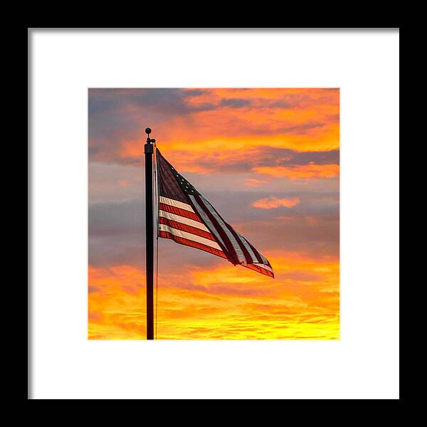 Colorful Framed Print featuring the photograph God Bless America by Gena Herro