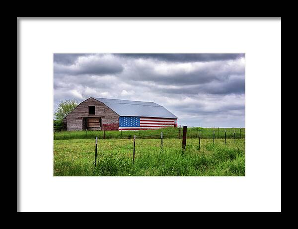 Barn Framed Print featuring the photograph God Bless the USA by Susan Rissi Tregoning