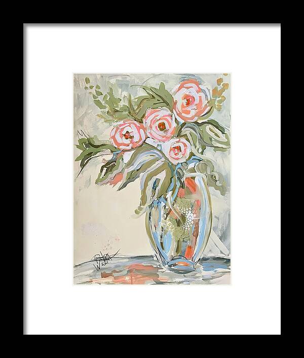 Orange Flowers Abstract Painting Framed Print featuring the painting Gods Gift by Patsy Walton