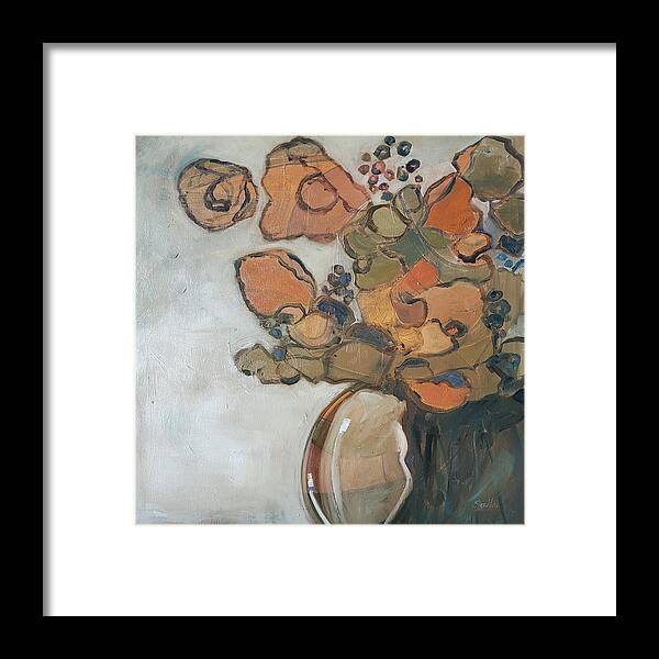 Still Life Framed Print featuring the painting Gold Bouquet by Sheila Romard