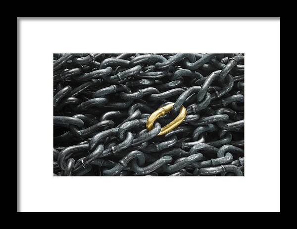 Teamwork Framed Print featuring the photograph Gold Chain Join Chain by Yuji Sakai