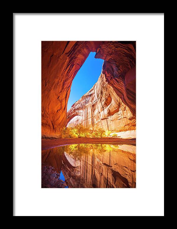 Utah Framed Print featuring the photograph Golden Cathedral Cove by Wasatch Light