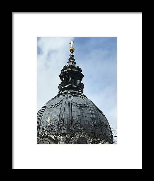 Dome Framed Print featuring the photograph Golden Cross by Lee Darnell
