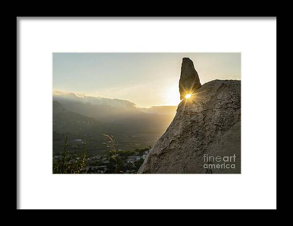 Mountains Framed Print featuring the photograph Golden evening light in the mountains by Adriana Mueller