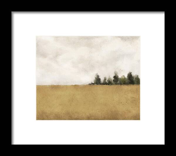 Abstract Framed Print featuring the digital art Golden Fields by Shawn Conn