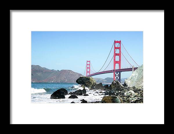 San Fransisco Framed Print featuring the photograph Golden Gate Beach by Wilko van de Kamp Fine Photo Art