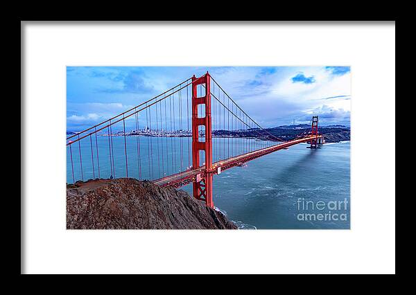 Golden Gate Bridge At Dusk Framed Print featuring the photograph Golden Gate Bridge at Dusk by Dustin K Ryan