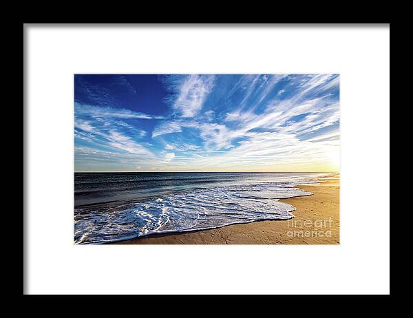 Golden Hour Framed Print featuring the photograph Golden Hour Beach Waves by Beachtown Views