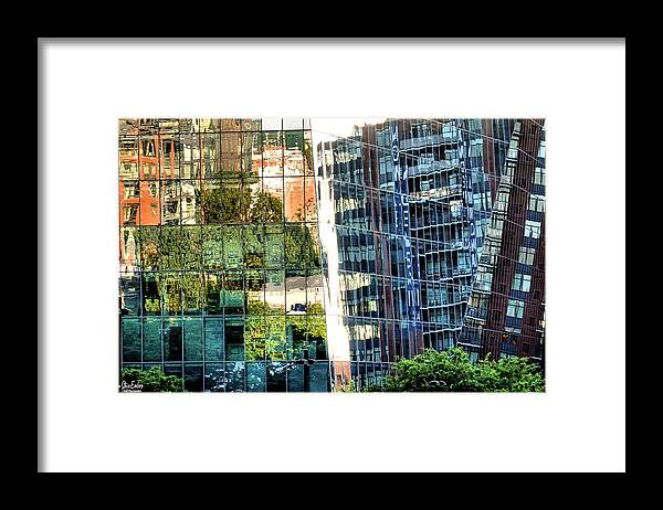 Abstract Framed Print featuring the photograph Golden Hour Reflections - A NoMa Impression by Steve Ember