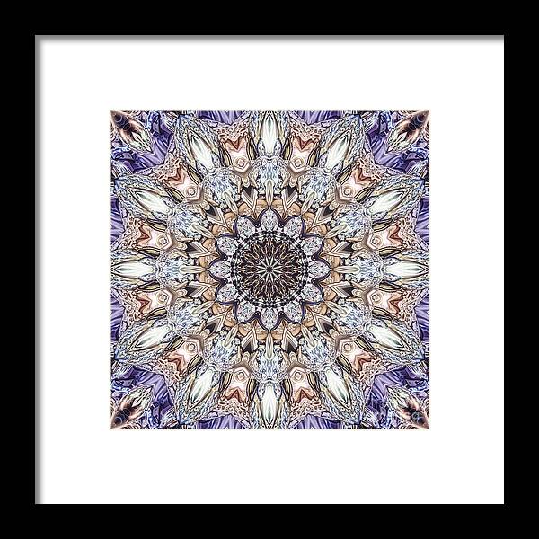 Mandala Framed Print featuring the digital art Golden Layers Abstract by Phil Perkins