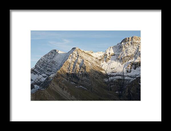 Gavarnie Framed Print featuring the photograph Golden Light hits the snow capped peaks of Astazou and Pic de Marbore by Stephen Taylor