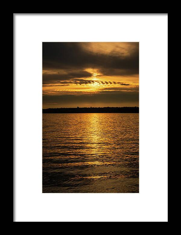 Sunset Framed Print featuring the photograph Golden River by Lara Morrison