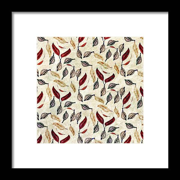 Seed Framed Print featuring the digital art Golden Seed Pods Rustic Colors by Sand And Chi