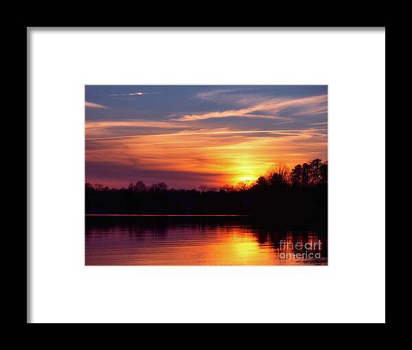 Lake Framed Print featuring the photograph Golden Sun by Amy Dundon