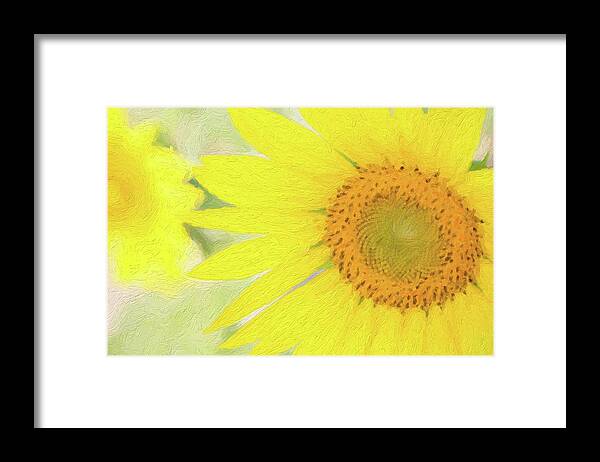 Sunflower Framed Print featuring the photograph Golden Sunflower Painting by Carolyn Ann Ryan
