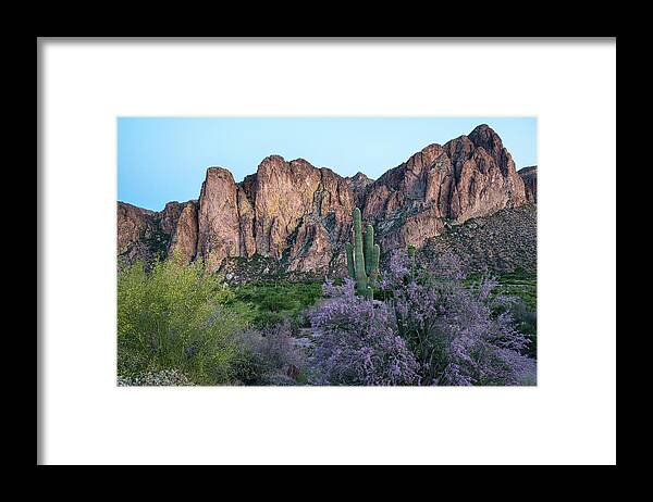 Arizona Mountains Framed Print featuring the photograph Goldfield Mountains near Saguaro Lake AZ by Dave Dilli