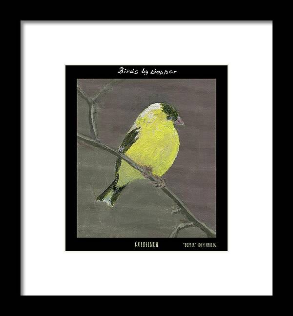 Bird Framed Print featuring the painting Goldfinch by Tim Nyberg