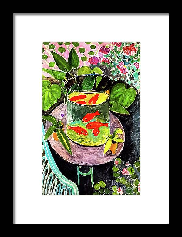 Goldfish Framed Print featuring the painting Goldfish by Henri Matisse 1911 by Henri Matisse