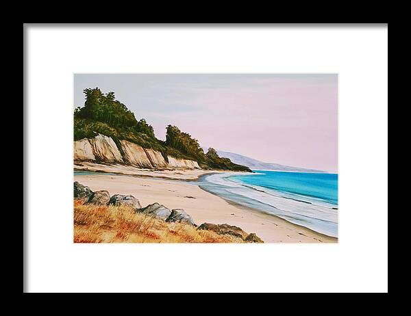 Goleta Framed Print featuring the painting Goleta Bluffs 2021 by Jeffrey Campbell