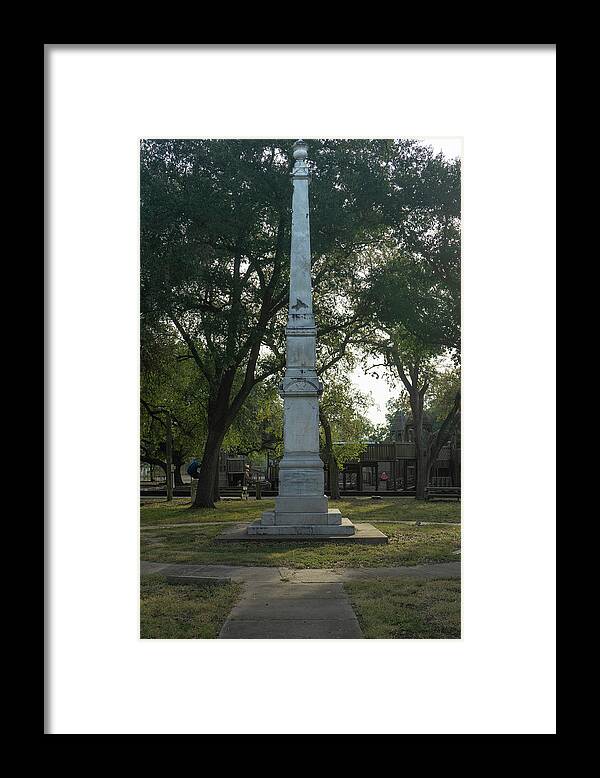 Texas Framed Print featuring the photograph Goliad Fannin Monument and Playground by Joshua House