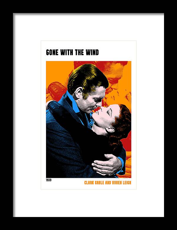 Synopsis Framed Print featuring the mixed media ''Gone With the Wind'', 1939-b, movie poster, with synopsis by Movie World Posters