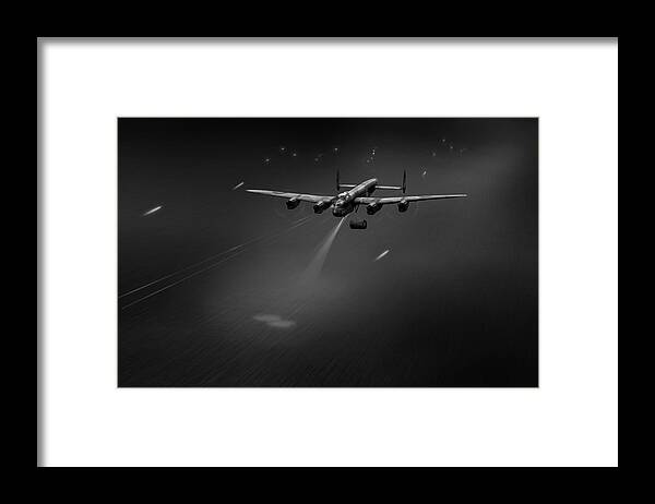 617 Squadron Framed Print featuring the photograph Goner from Dambuster J-Johnny BW version by Gary Eason