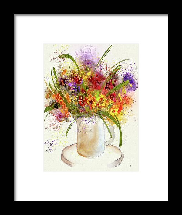 Flowers Framed Print featuring the digital art Goodbye Winter by Lois Bryan