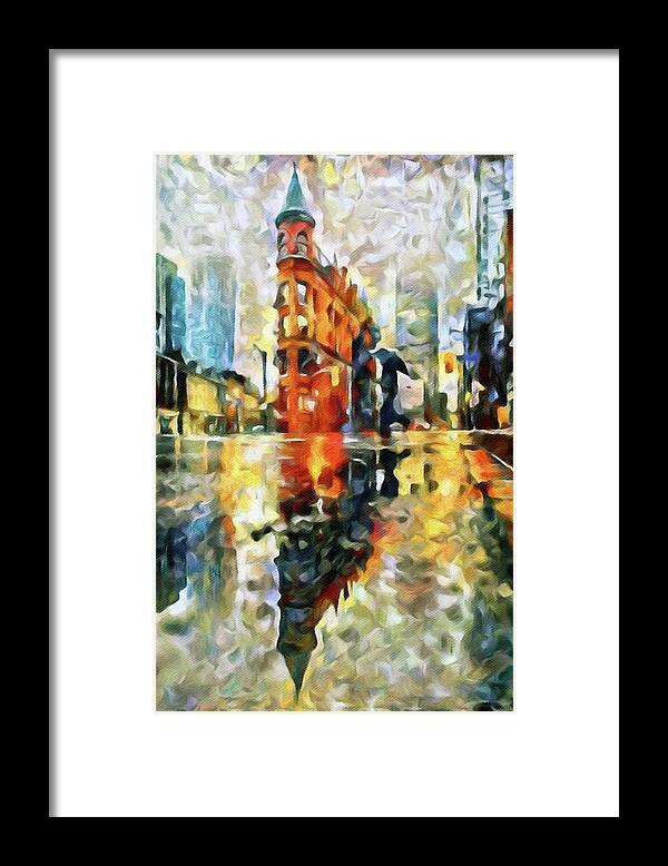 Gooderham Framed Print featuring the painting Gooderham Flatiron Building in the Rain by Susan Maxwell Schmidt