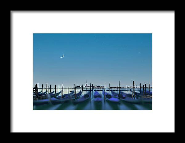 Blue Framed Print featuring the photograph Goodnight Venice by Lee Sie