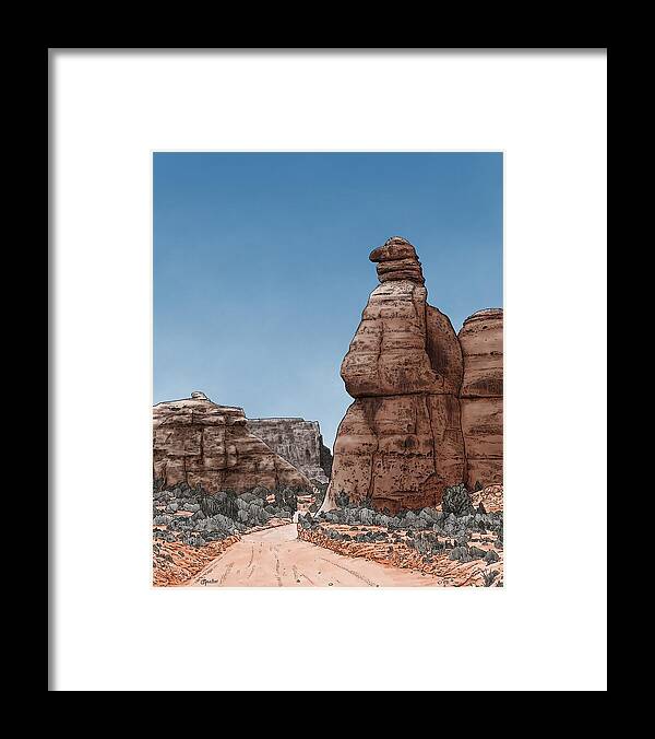 Gooney Framed Print featuring the digital art Gooney Bird Rock by Rick Adleman