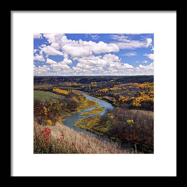 Nd Framed Print featuring the photograph Gorgeous Pembina Gorge ND at Tetrault Forest Lookout by Peter Herman