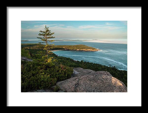 Acadia National Park Framed Print featuring the photograph Gorham Mt View, Acadia National Park, Maine by Bob Grabowski