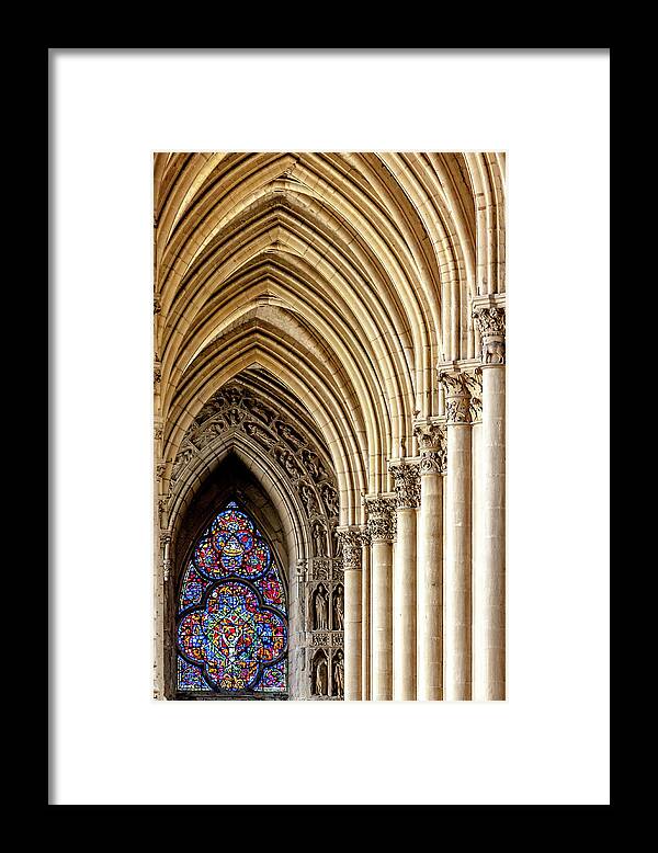 Cathedral Framed Print featuring the photograph Gothic Arches of the Notre-Dame de Reims Cathedral by W Chris Fooshee