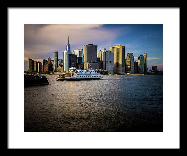Nyc Framed Print featuring the photograph Governors Island Ferry by John Manno