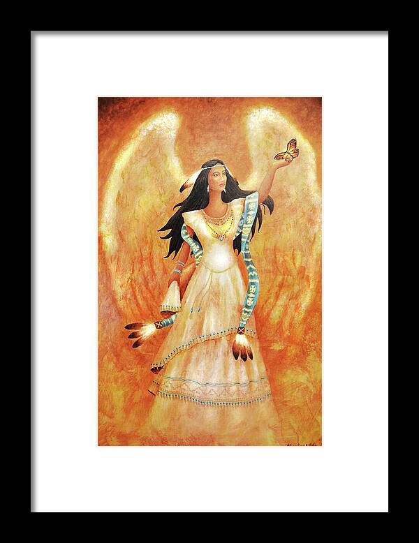 Native American Framed Print featuring the painting Grace by Kevin Chasing Wolf Hutchins