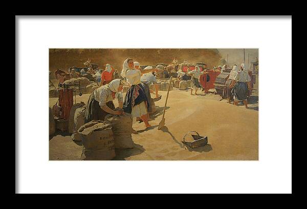 Grain (bread) (1949) Framed Print featuring the painting Grain or Bread by Tatiana Yablonskaya