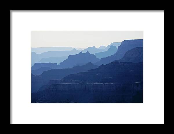 Grand Canyon Framed Print featuring the photograph Grand Canyon blue silhouettes by Tatiana Travelways