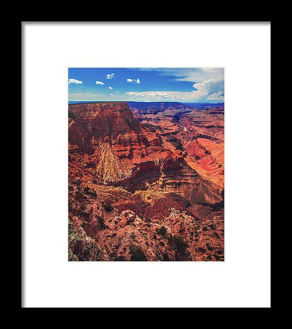 Grand Framed Print featuring the photograph Grand Canyon, Summer, Arizona - Vertical by Abbie Matthews