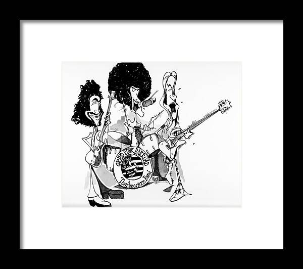 Rockandroll Framed Print featuring the drawing Grand Funk Railroad by Michael Hopkins
