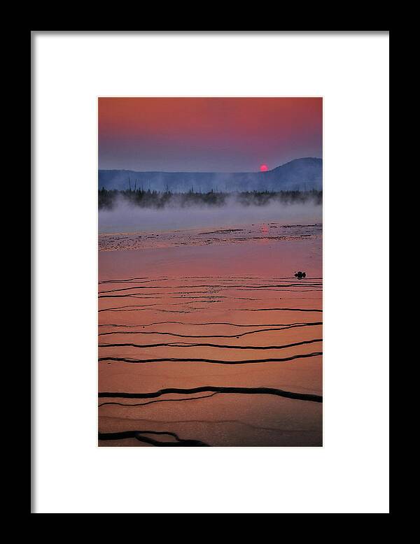 Mountain Framed Print featuring the photograph Grand Prismatic Sunset Dream by Go and Flow Photos