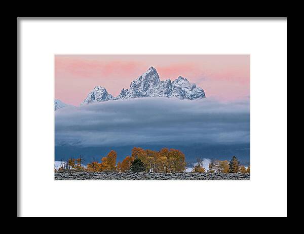 Grand Tetons Framed Print featuring the photograph Grand Teton Color by Wesley Aston