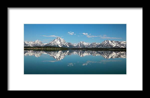 Grand Teton Reflection Panorama Framed Print featuring the photograph Grand Teton Reflection Panorama by Dan Sproul