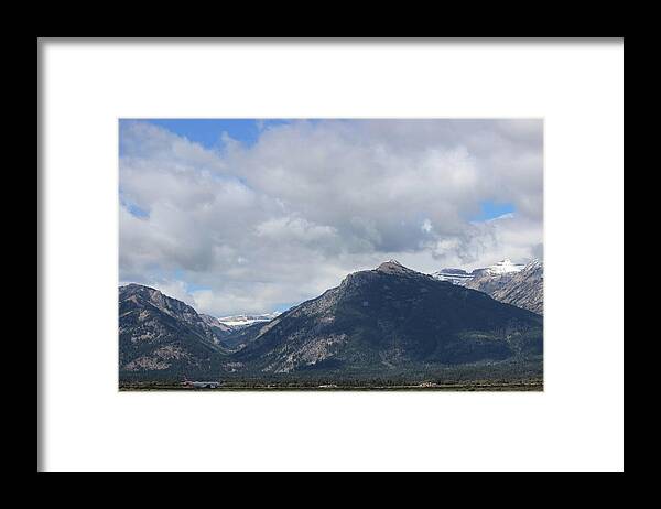 Grand Tetons Framed Print featuring the photograph Grand Tetons cloudy sky 7a by Cathy Anderson