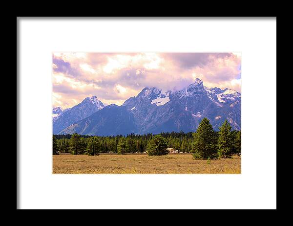 Grand Tetons Framed Print featuring the photograph Grand Tetons Stormy Skies by Cathy Anderson