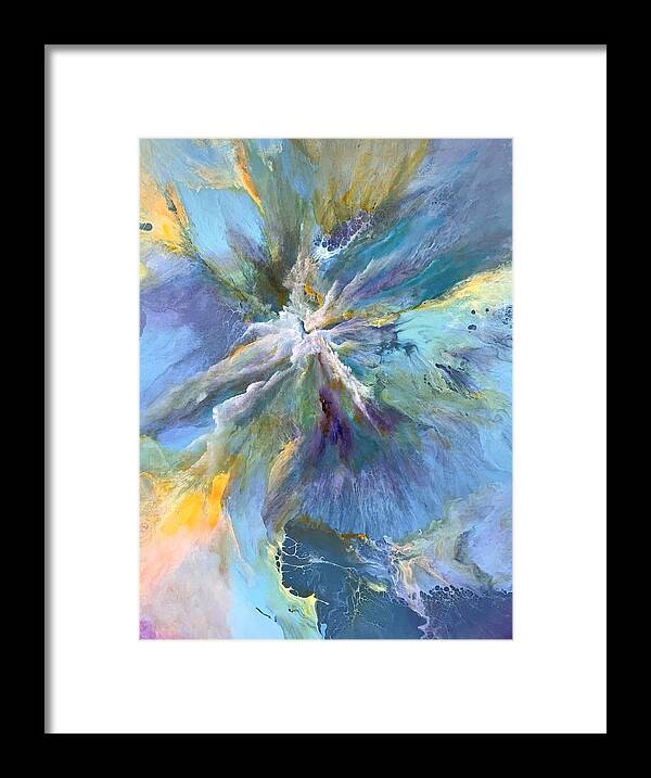 Abstract Framed Print featuring the painting Grandeur by Soraya Silvestri
