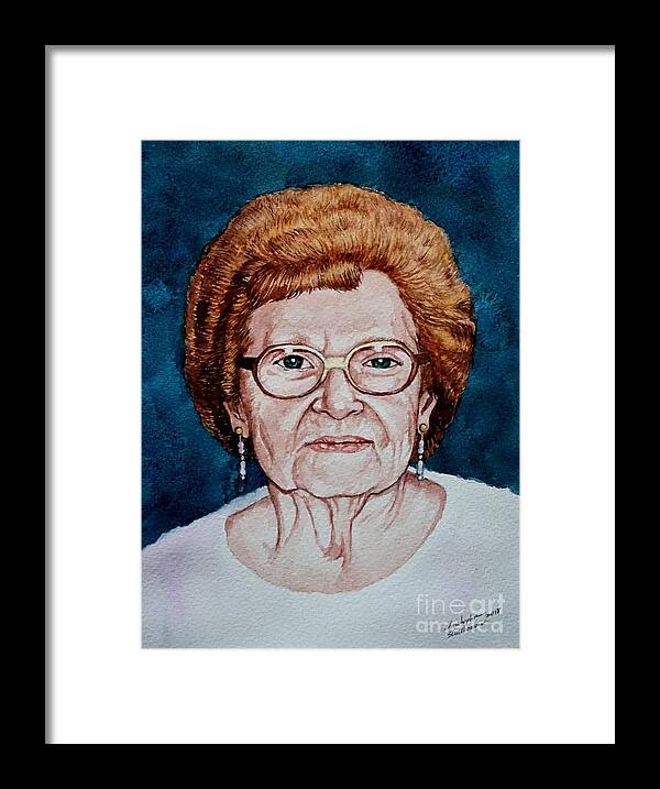 Simon Framed Print featuring the painting Grandma Simon by Christopher Shellhammer