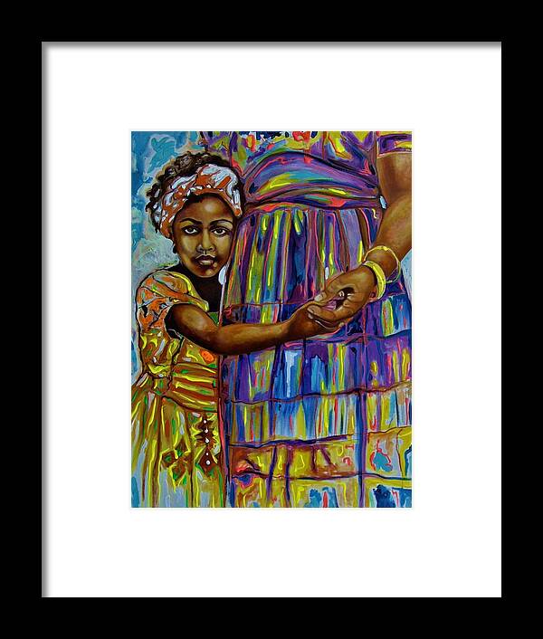 African American Art Framed Print featuring the painting Grandmom Girl by Emery Franklin