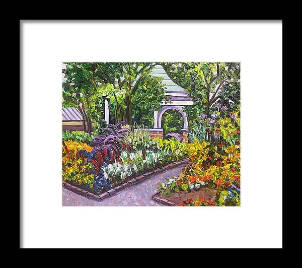 Garden Framed Print featuring the painting Grandmother's Garden Summer Garden by Richard Nowak