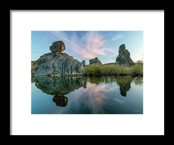 Nature Framed Print featuring the photograph Granite Formations and Reflections by Leland D Howard